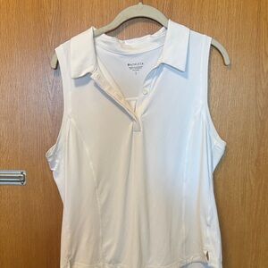 Athleta Women's White Sleeveless Polo Golf / Tennis Top